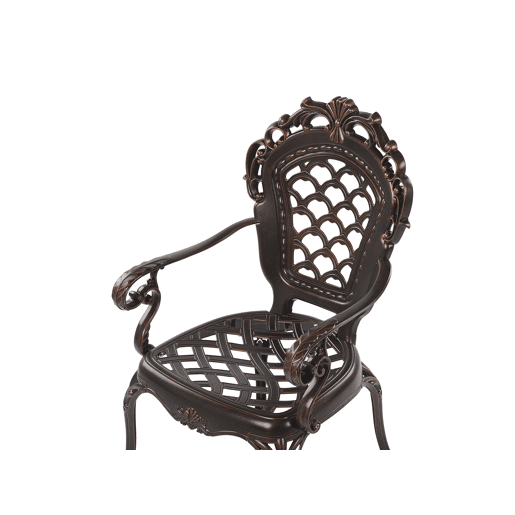 Conjunto de 2 cadeiras de jardim com almofadas LIZZANO Metal Castanho escuro