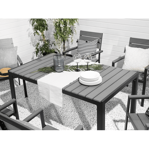 Mesa de refeição de jardim COMO 150 cm 90 cm Cinzento