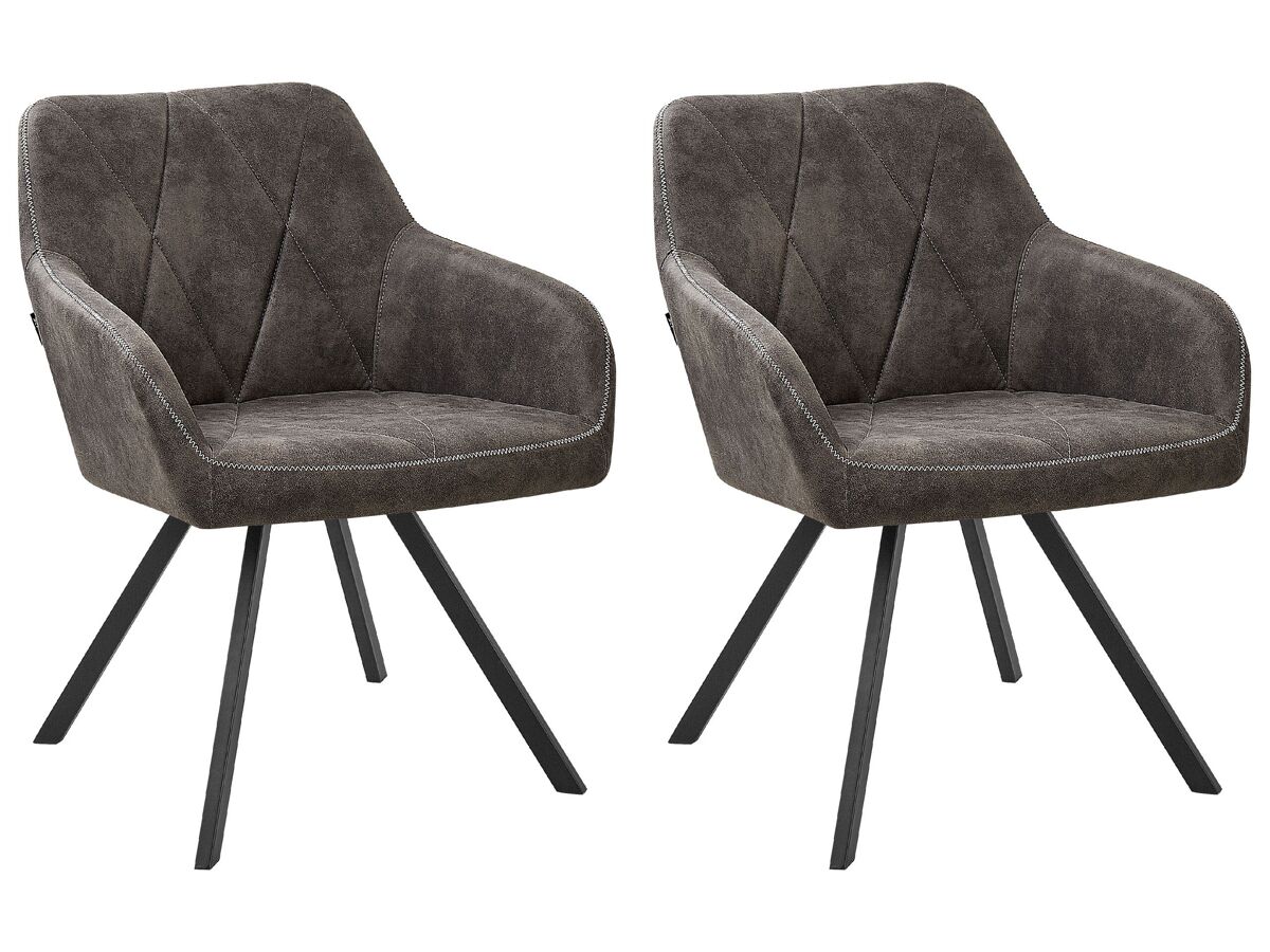 Beliani Silla de comedor MONEE Gris Oscuro