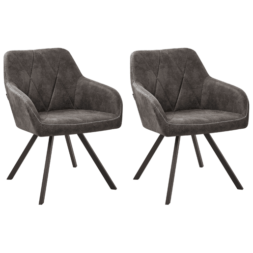 Conjunto de 2 cadeiras de jantar MONEE Cinzento escuro