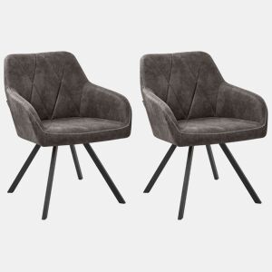 Conjunto de 2 cadeiras de jantar MONEE Cinzento escuro