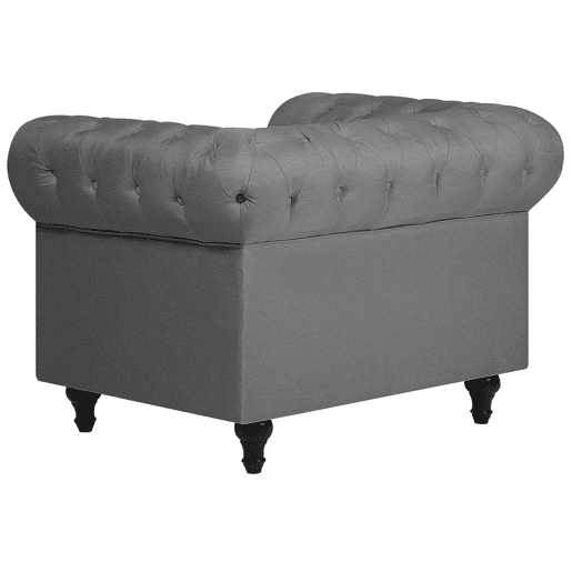 Conjunto de sala de estar CHESTERFIELD Tecido Cinzento claro 4 lugares