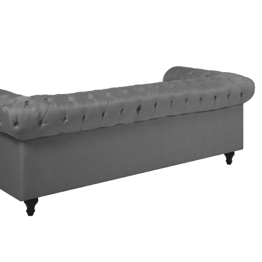 Conjunto de sala de estar CHESTERFIELD Tecido Cinzento claro 4 lugares