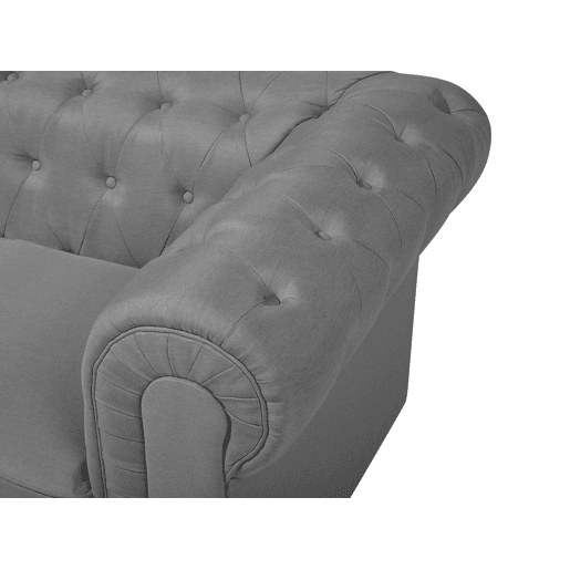 Conjunto de sala de estar CHESTERFIELD Tecido Cinzento claro 4 lugares