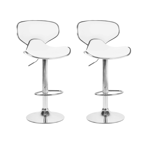 Conjunto de 2 bancos de bar CONWAY Pele sintética Branco