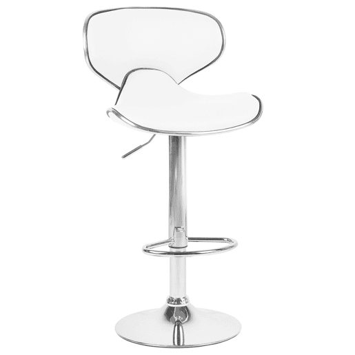 Conjunto de 2 bancos de bar CONWAY Pele sintética Branco