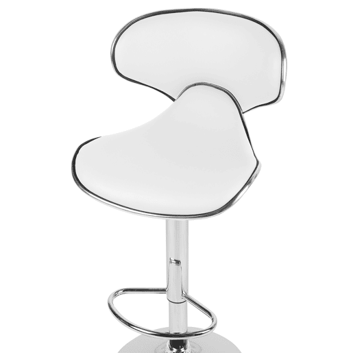 Conjunto de 2 bancos de bar CONWAY Pele sintética Branco