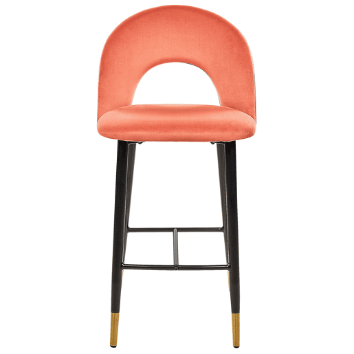 Conjunto de 2 bancos de bar FALTON Veludo Coral