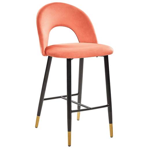 Conjunto de 2 bancos de bar FALTON Veludo Coral