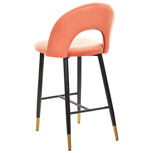 Conjunto de 2 bancos de bar FALTON Veludo Coral