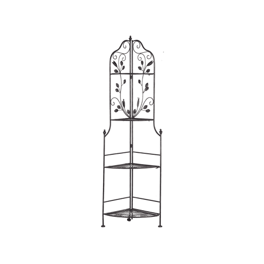 Estante de canto SIDERNO Dobrável Metal Preto