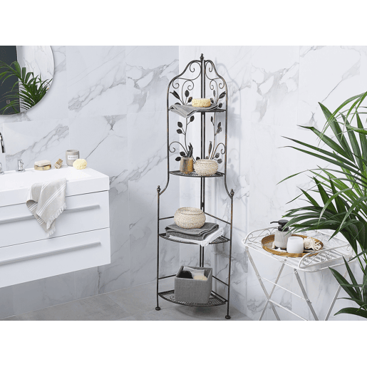 Estante de canto SIDERNO Dobrável Metal Preto