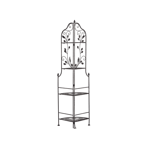 Estante de canto SIDERNO Dobrável Metal Preto
