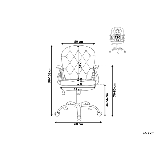 Beliani Cadeira de escritório PRINCESS Beliani Cadeira de escritório PRINCESS