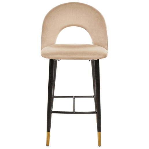Conjunto de 2 bancos de bar FALTON Veludo Creme