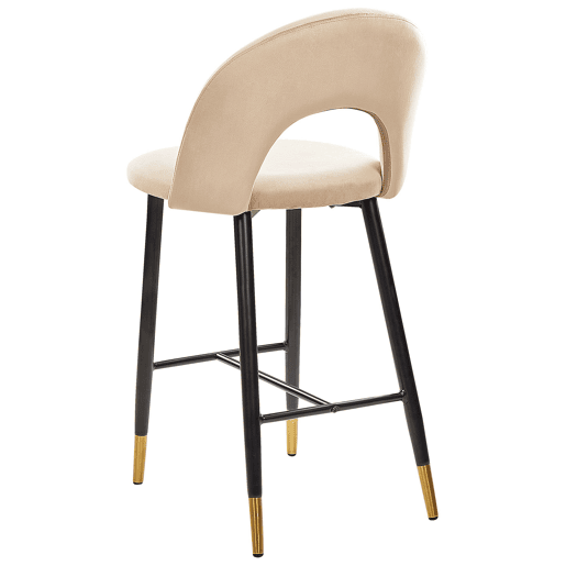 Conjunto de 2 bancos de bar FALTON Veludo Creme