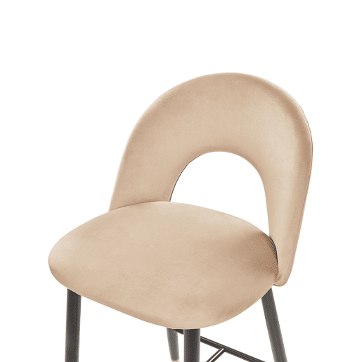 Conjunto de 2 bancos de bar FALTON Veludo Creme