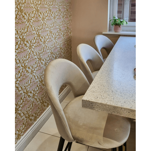Conjunto de 2 bancos de bar FALTON Veludo Creme