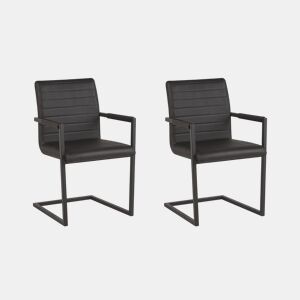 Conjunto de 2 cadeiras de reunião BUFORD Pele sintética Preto
