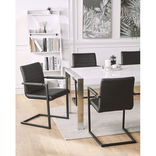 Conjunto de 2 cadeiras de reunião BUFORD Pele sintética Preto