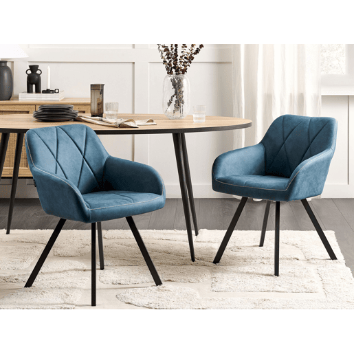 Conjunto de 2 cadeiras de jantar MONEE Azul turquesa