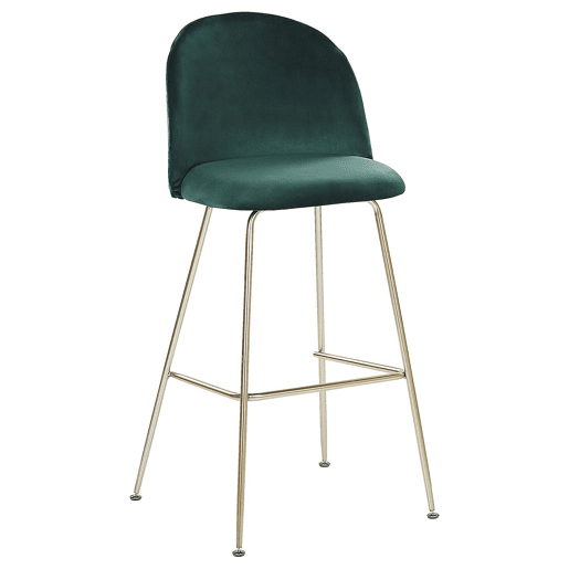 Conjunto de 2 bancos de bar ARCOLA Veludo Verde esmeralda