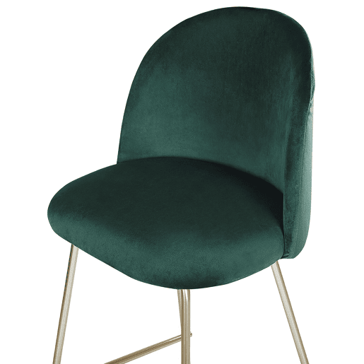 Conjunto de 2 bancos de bar ARCOLA Veludo Verde esmeralda