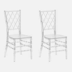 Conjunto de 2 cadeiras de jantar CLARION Transparente