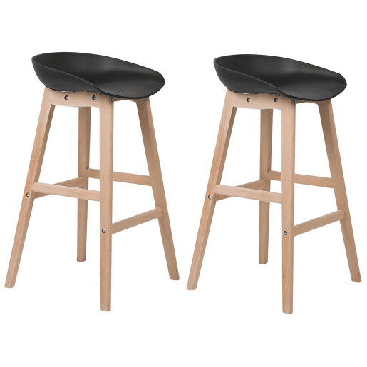 Conjunto de 2 bancos de bar MICCO Preto Conjunto de 2 bancos de bar MICCO Preto