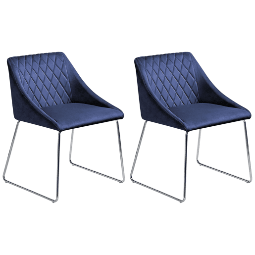 Conjunto de 2 cadeiras de jantar ARCATA Veludo Azul marinho