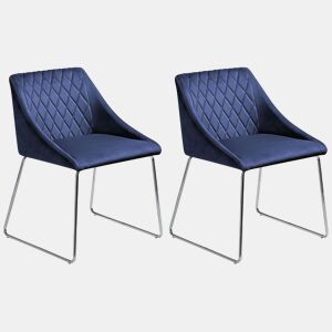 Conjunto de 2 cadeiras de jantar ARCATA Veludo Azul marinho