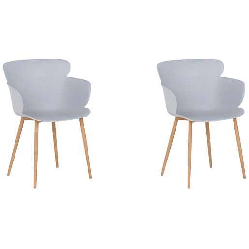 Conjunto de 2 cadeiras de jantar SUMKLEY Cinzento claro