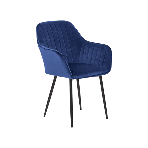Conjunto de 2 cadeiras de jantar WELLSTON Veludo Azul escuro