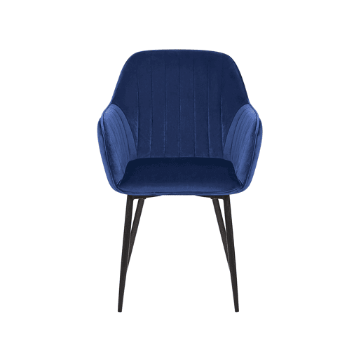 Conjunto de 2 cadeiras de jantar WELLSTON Veludo Azul escuro