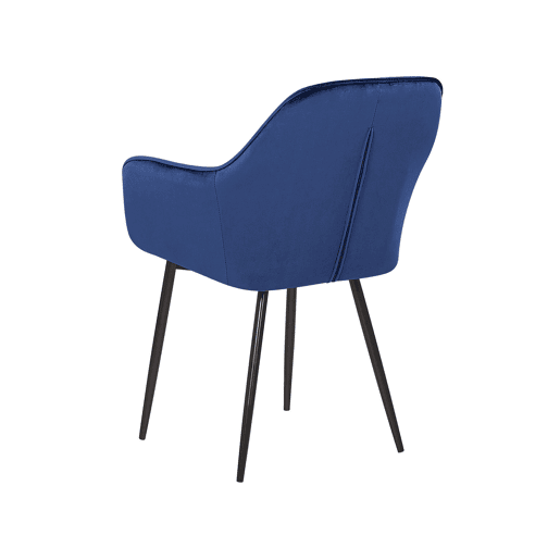 Conjunto de 2 cadeiras de jantar WELLSTON Veludo Azul escuro