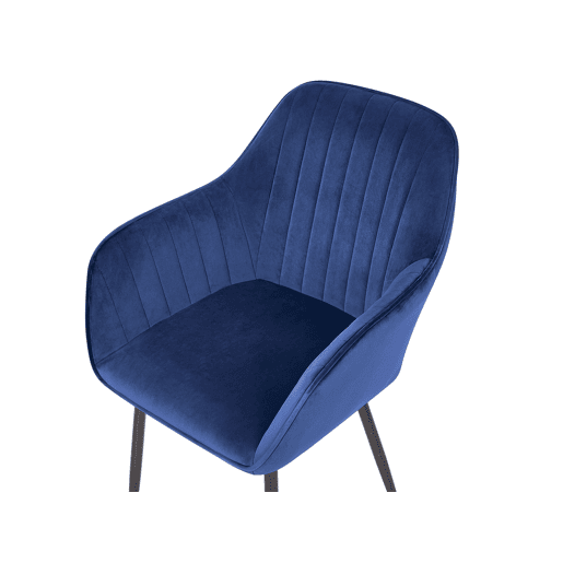 Conjunto de 2 cadeiras de jantar WELLSTON Veludo Azul escuro