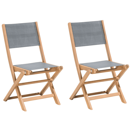 Conjunto de 2 cadeiras de jardim CESANA Madeira de acácia Castanho claro
