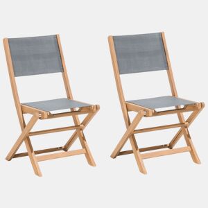 Conjunto de 2 cadeiras de jardim CESANA Madeira de acácia Castanho claro