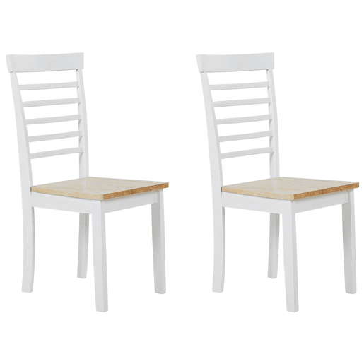 Conjunto de 2 cadeiras de jantar BATTERSBY Madeira Branco