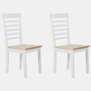 Conjunto de 2 cadeiras de jantar BATTERSBY Madeira Branco