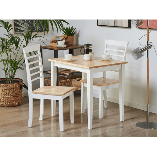 Conjunto de 2 cadeiras de jantar BATTERSBY Madeira Branco