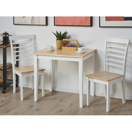Conjunto de 2 cadeiras de jantar BATTERSBY Madeira Branco