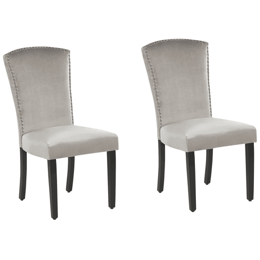 Conjunto de 2 cadeiras de jantar PISECO Veludo Cinzento