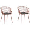 Conjunto de 2 cadeiras de jantar HOBACK Metal Cobre