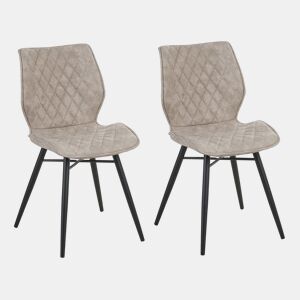 Conjunto de 2 cadeiras de jantar LISLE Creme