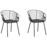 Conjunto de 2 cadeiras de jantar HOBACK Metal Preto