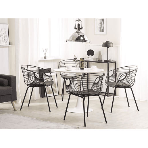 Conjunto de 2 cadeiras de jantar HOBACK Metal Preto