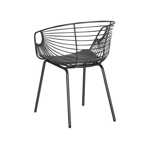 Conjunto de 2 cadeiras de jantar HOBACK Metal Preto
