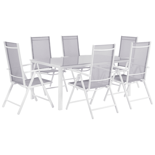 Conjunto de refeições de jardim 6 lugares CATANIA Metal Cinzento