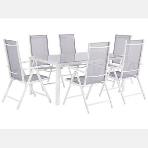 Conjunto de refeições de jardim 6 lugares CATANIA Metal Cinzento